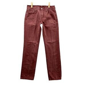 Levis 511 Jeans 28 x 29* Burgundy Slim Straight Classic Denim Cotton Pants Men's
